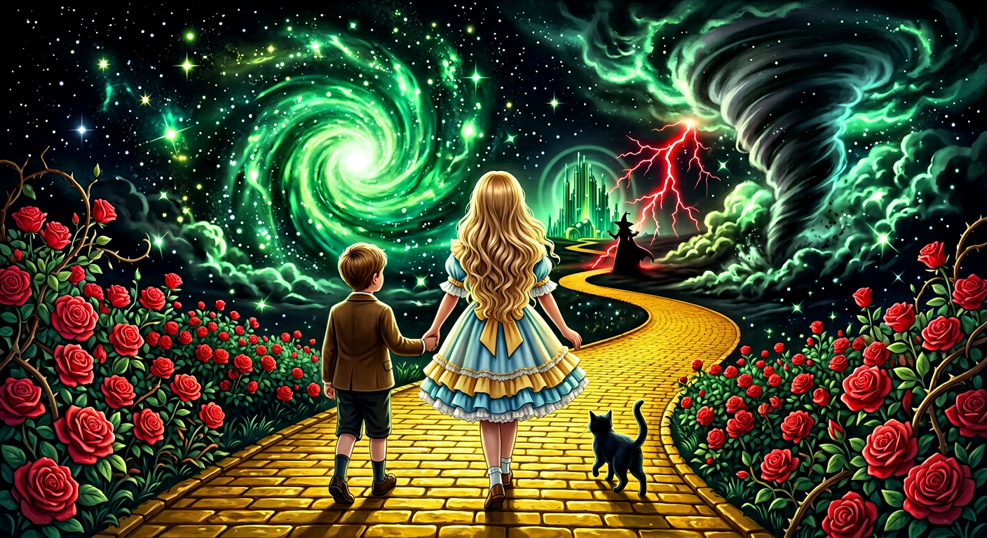 Alice and the boy on the yellow brick road